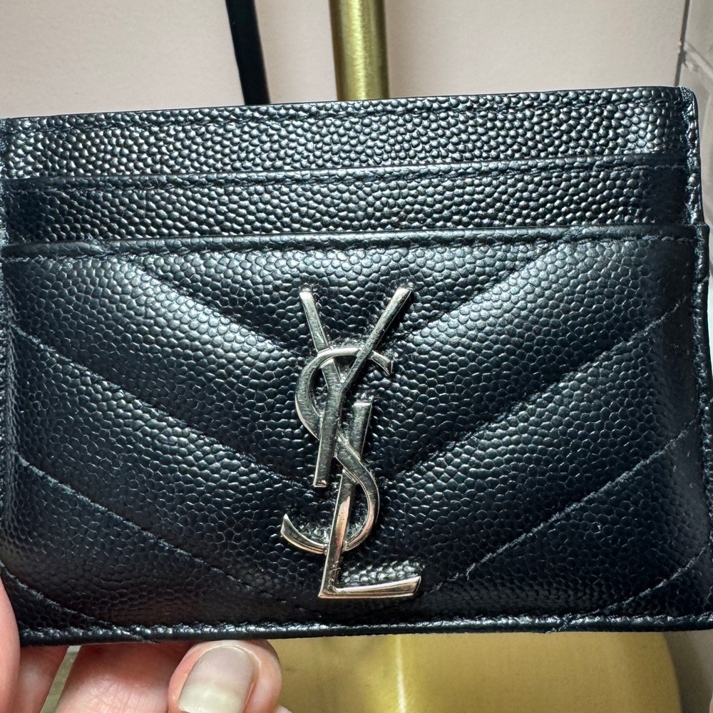 YSL Black Leather Card Holder